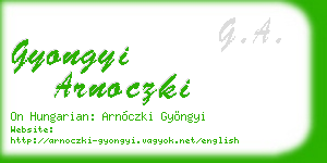 gyongyi arnoczki business card